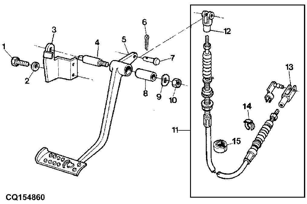 CLUTCH OPERATING PARTS, CLUTCH PEDAL AND BOWDEN CABLE