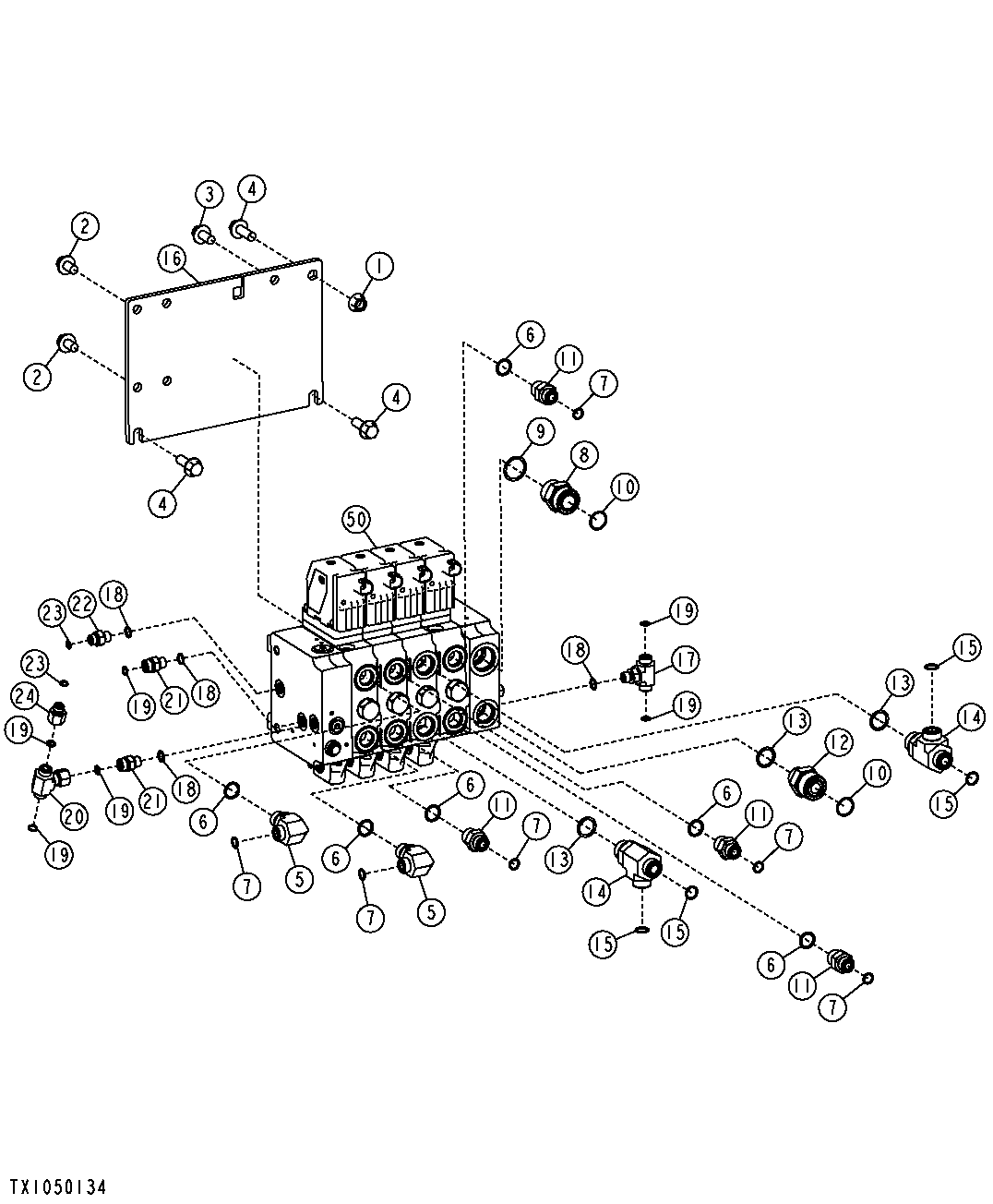 Integrated Grade Control Hydraulic Control Valve Installation (Four Function)