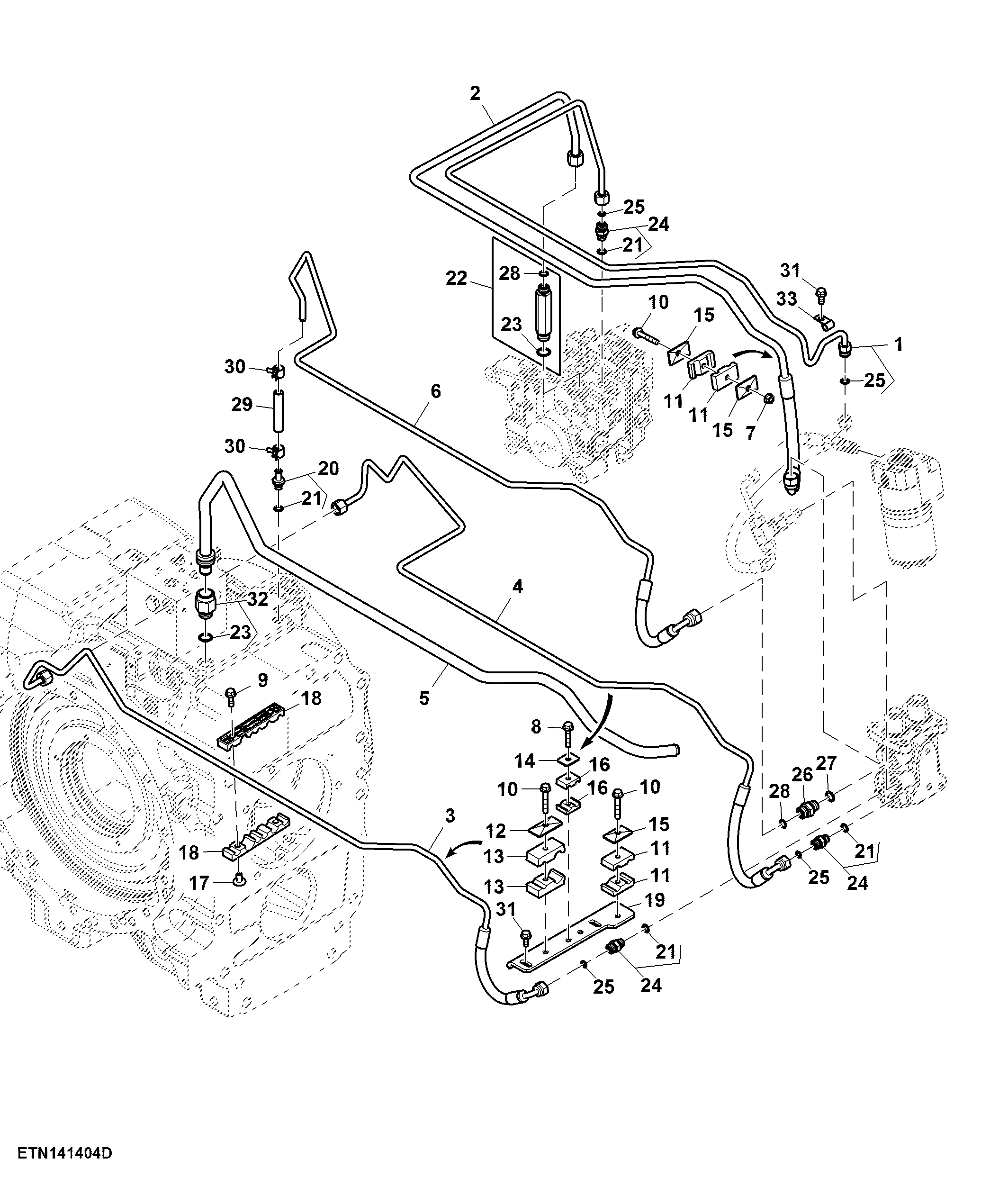 Oil Line, Rear Bundle, Group 47/48 Tires (058001 - )