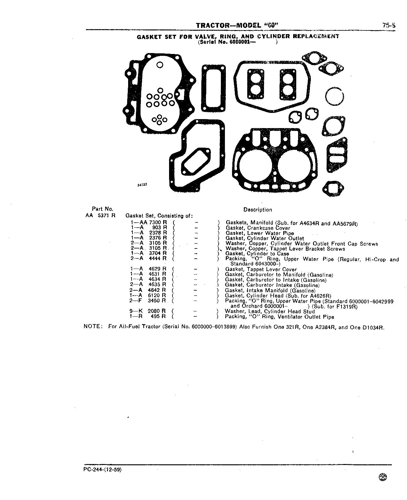 Section 75-Umbrella Holder, Decals, and Gasket Sets (Continued)
