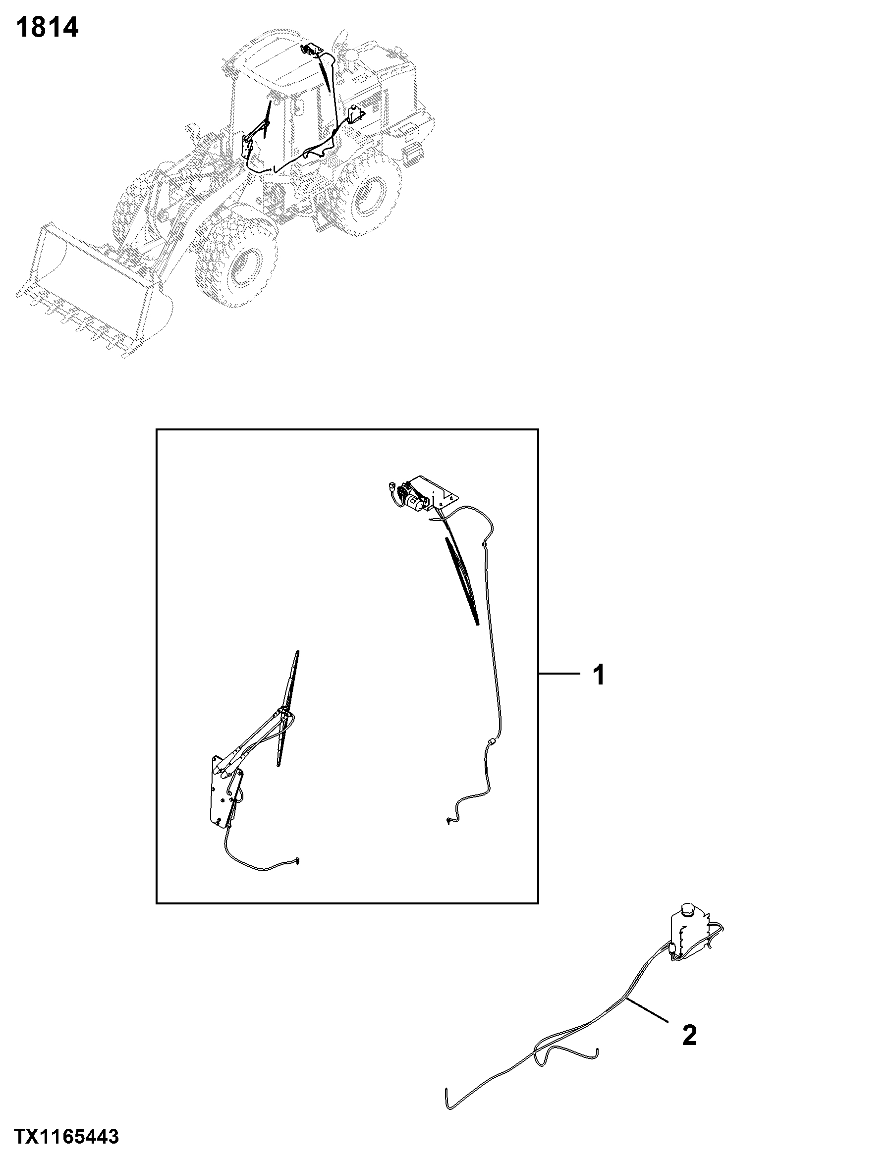 1814 Windshield & Wipers
