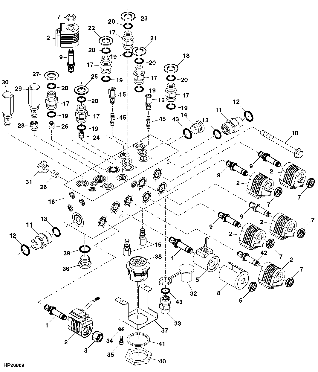Five-Function Hydraulic Valve Block (715601 - )