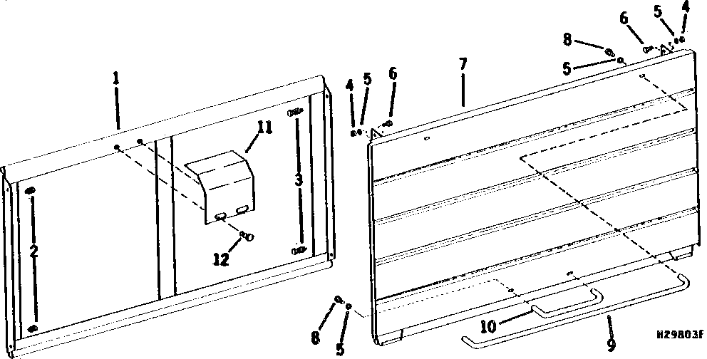 ENGINE COMPARTMENT MIDDLE DOOR AND FRAME (105801 - )