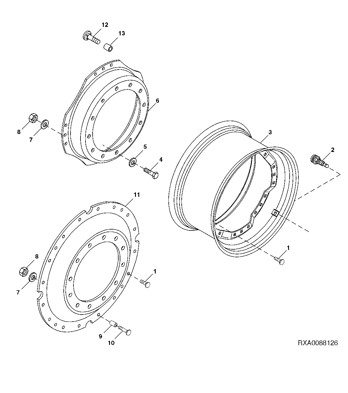 Front Wheel Assembly (MFWD) (12 Bolt) (8-Position)