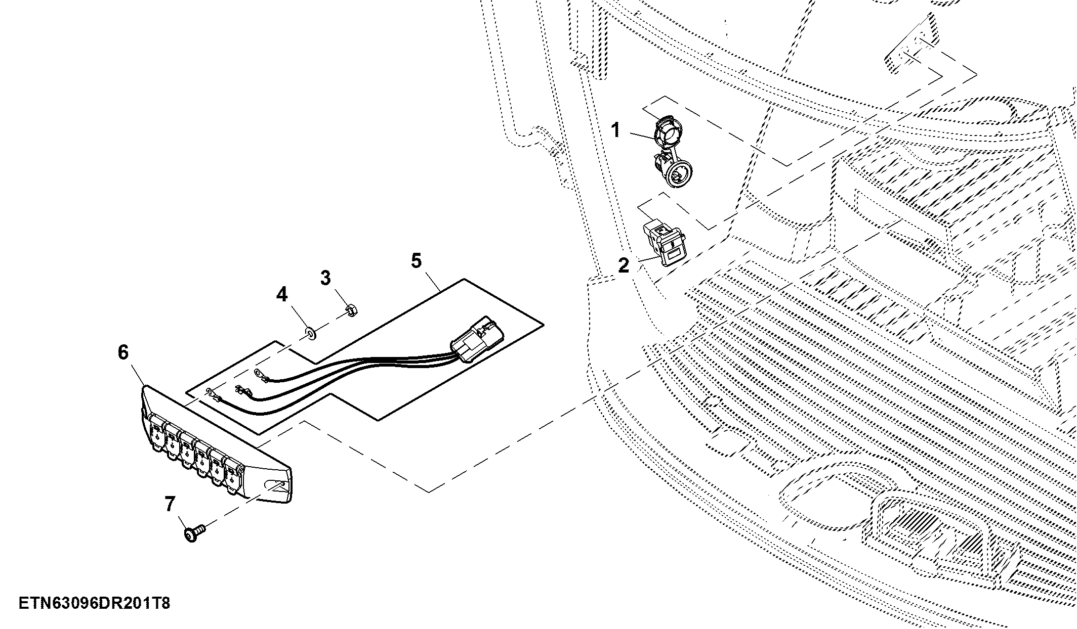 Cab Socket Outlet W/ Auxiliary for Deluxe Cab