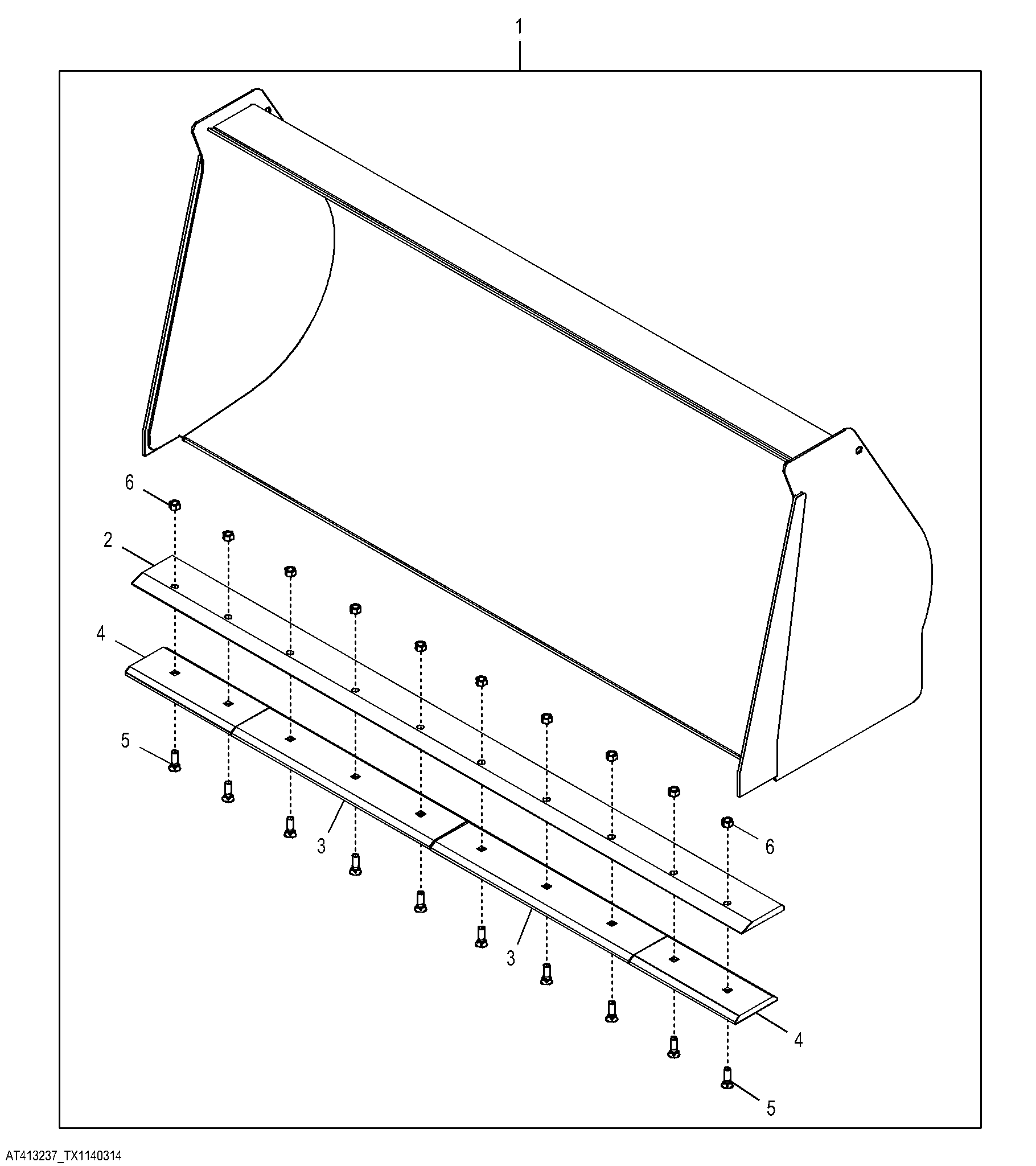 Quick Tatch Loader Bucket Kit, 1.1 m³ (1.44 yd³)