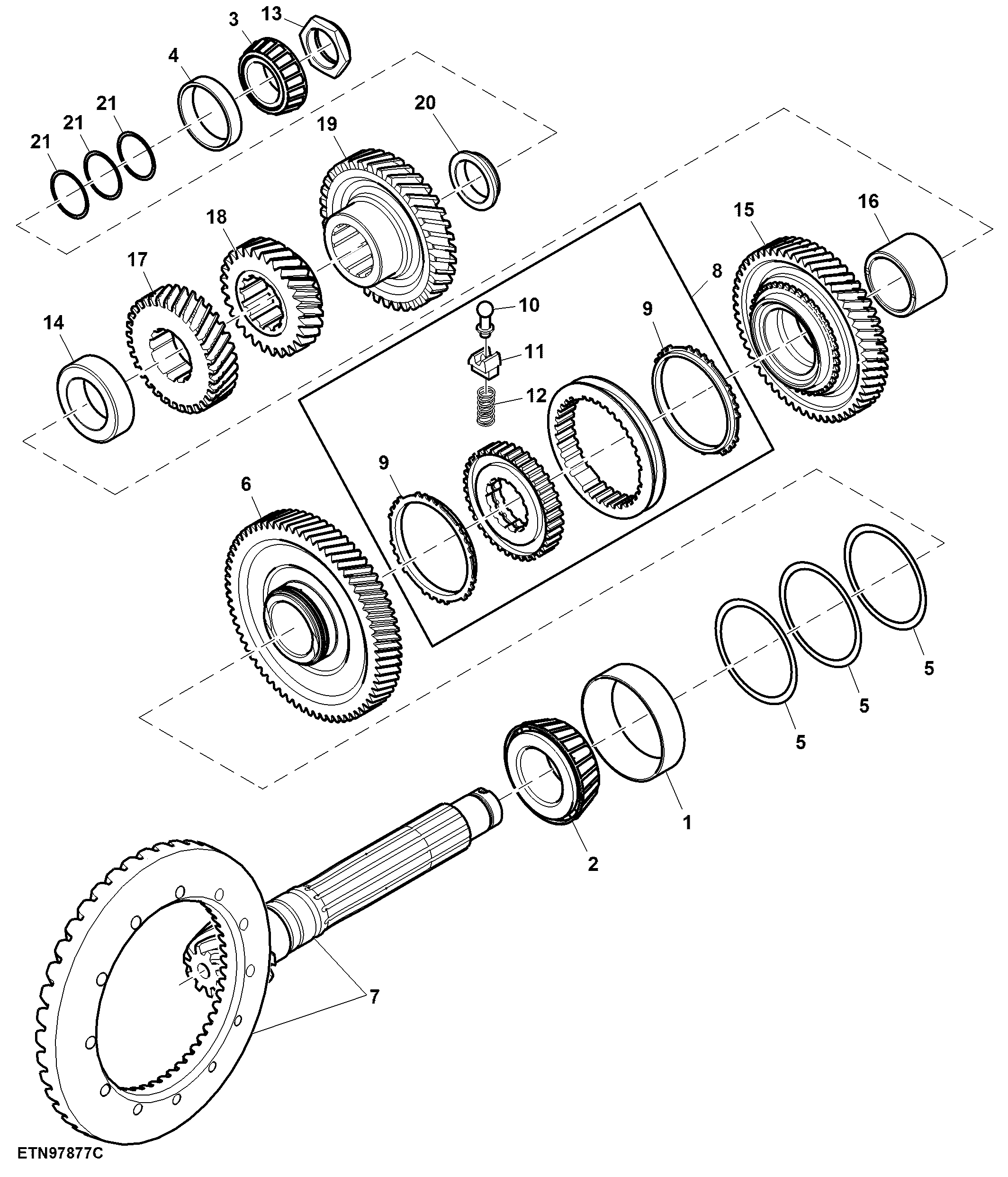 Range Box Output Shaft, 30 km/h (18.5 mph) HC