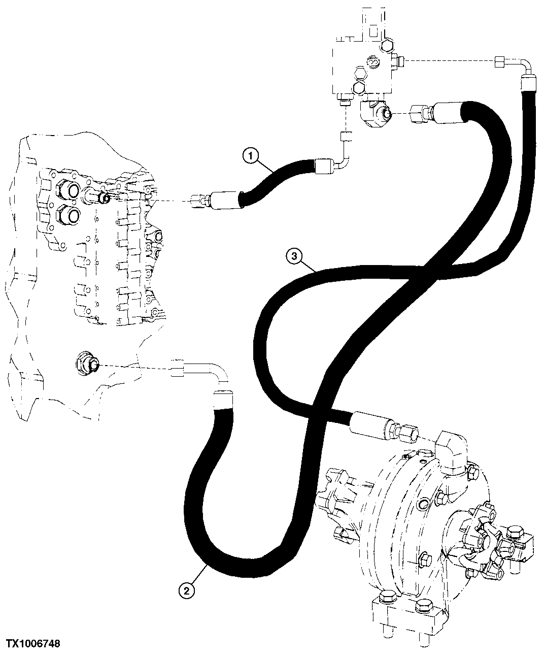 Park Brake Solenoid Valve Hydraulic Lines