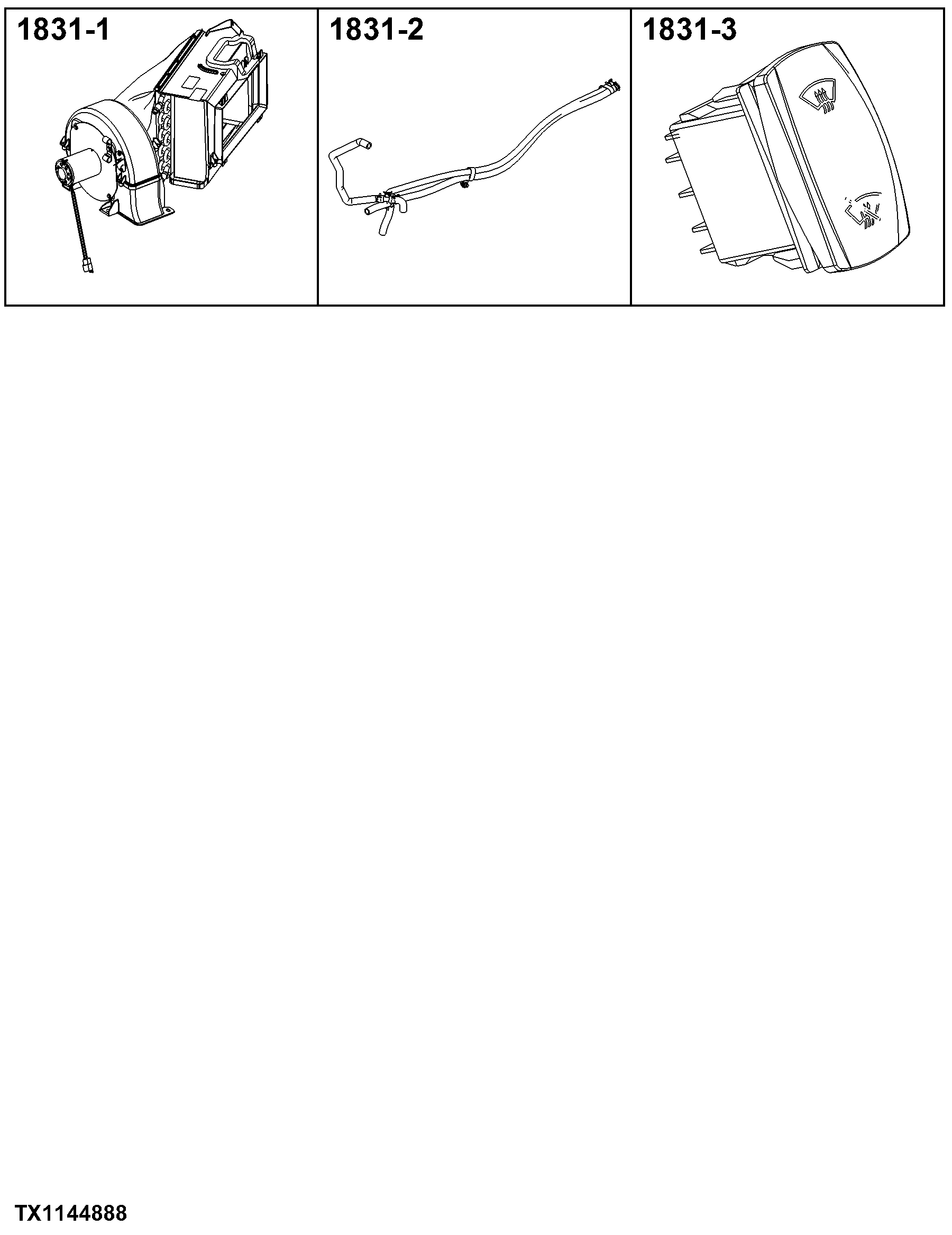 1831 Heater, Hoses, and Controls