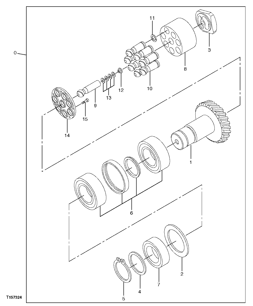 HYDRAULIC PUMP PISTON ASSEMBLY (INSTALLED ON FRONT OF MACHINE)