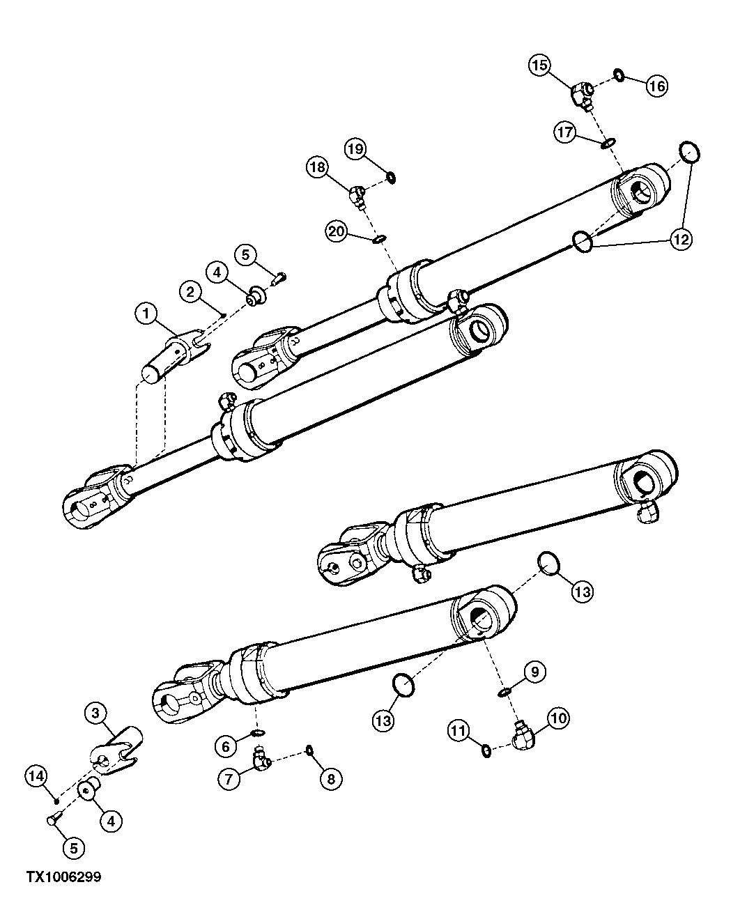 Boom and Bucket Cylinder Pins and Bushings (Tool Carrier)