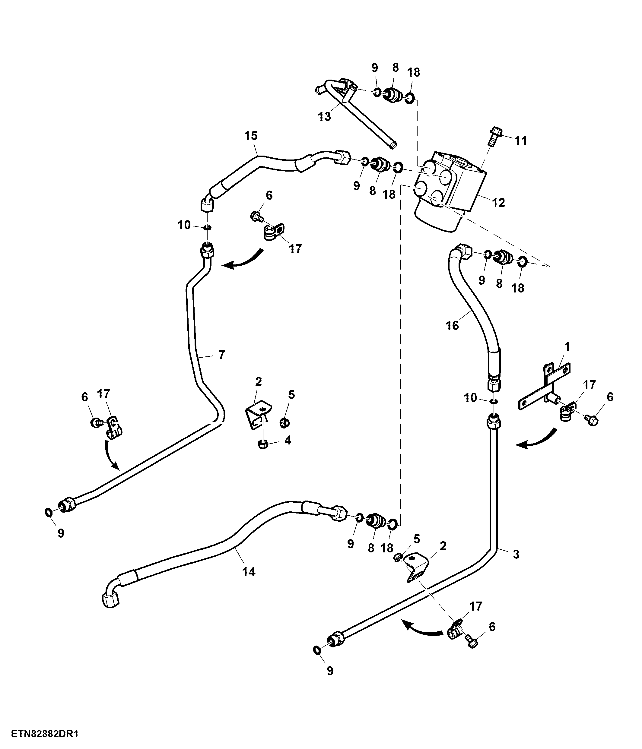 Steering Valves and Lines, Cab, 12X12, HVAC