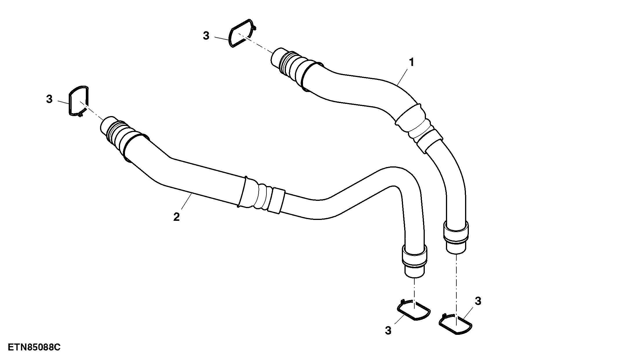 Hoses, Oil Filter, Low Profile Cab