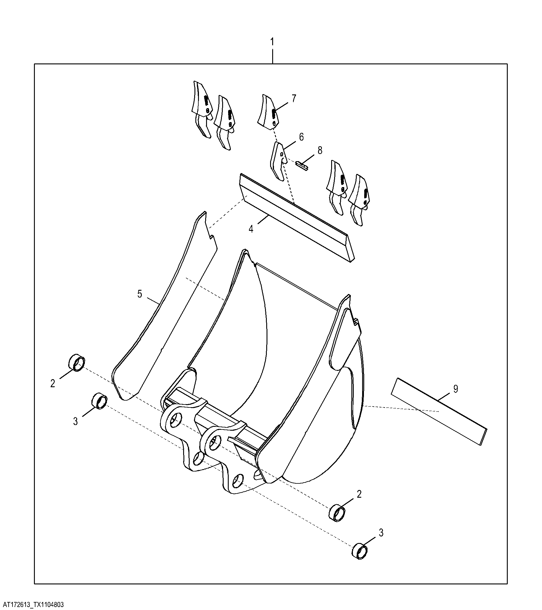 Severe Duty Bucket with TF Teeth 60.96 cm (24.00 in) 0.212 m³ (7.50 ft³)