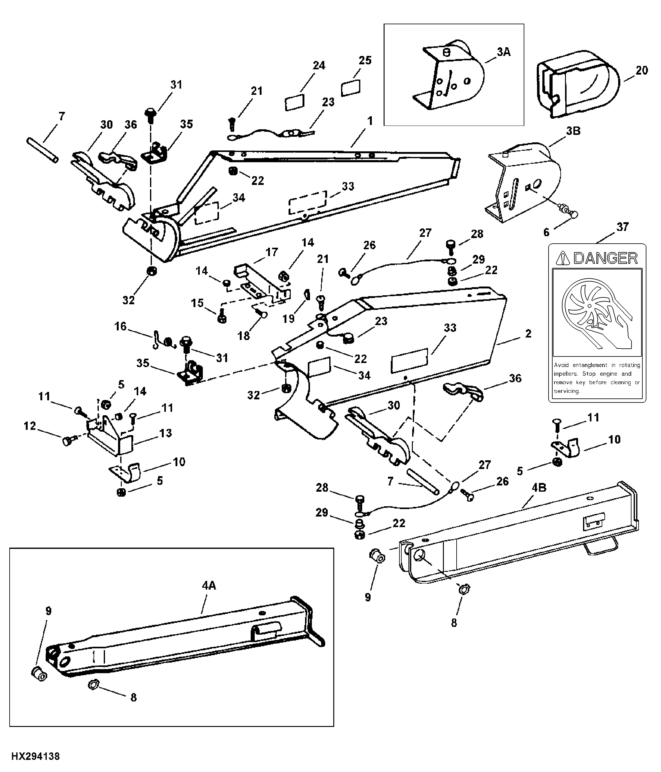 FEEDER HOUSE DRIVE SHIELDS AND SAFETY STOP - CONTOUR MASTER (661186 - )