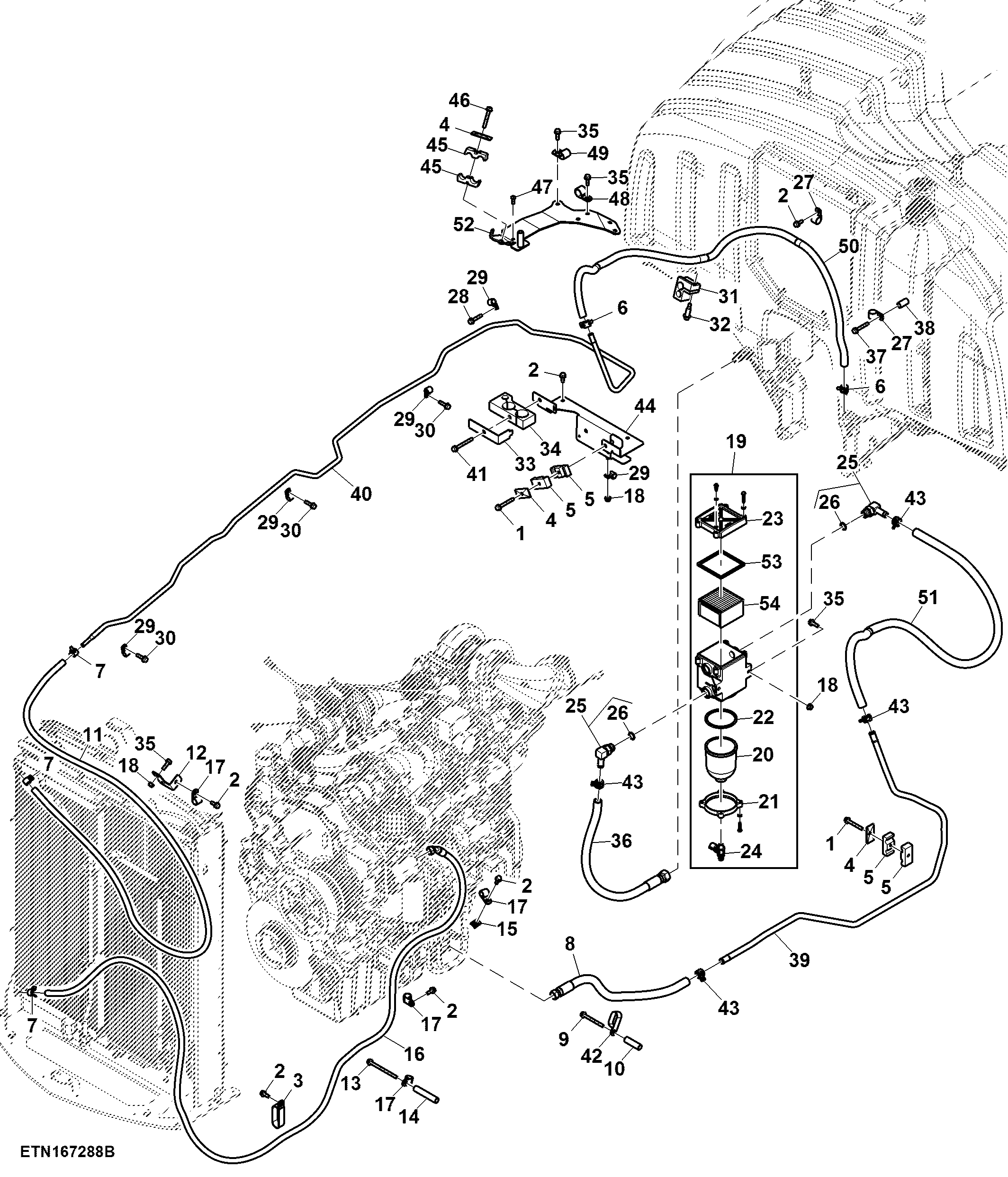 Fuel Line, W/ Water Separator, 13.5 L, FT4 Engine (801465 - 804100)