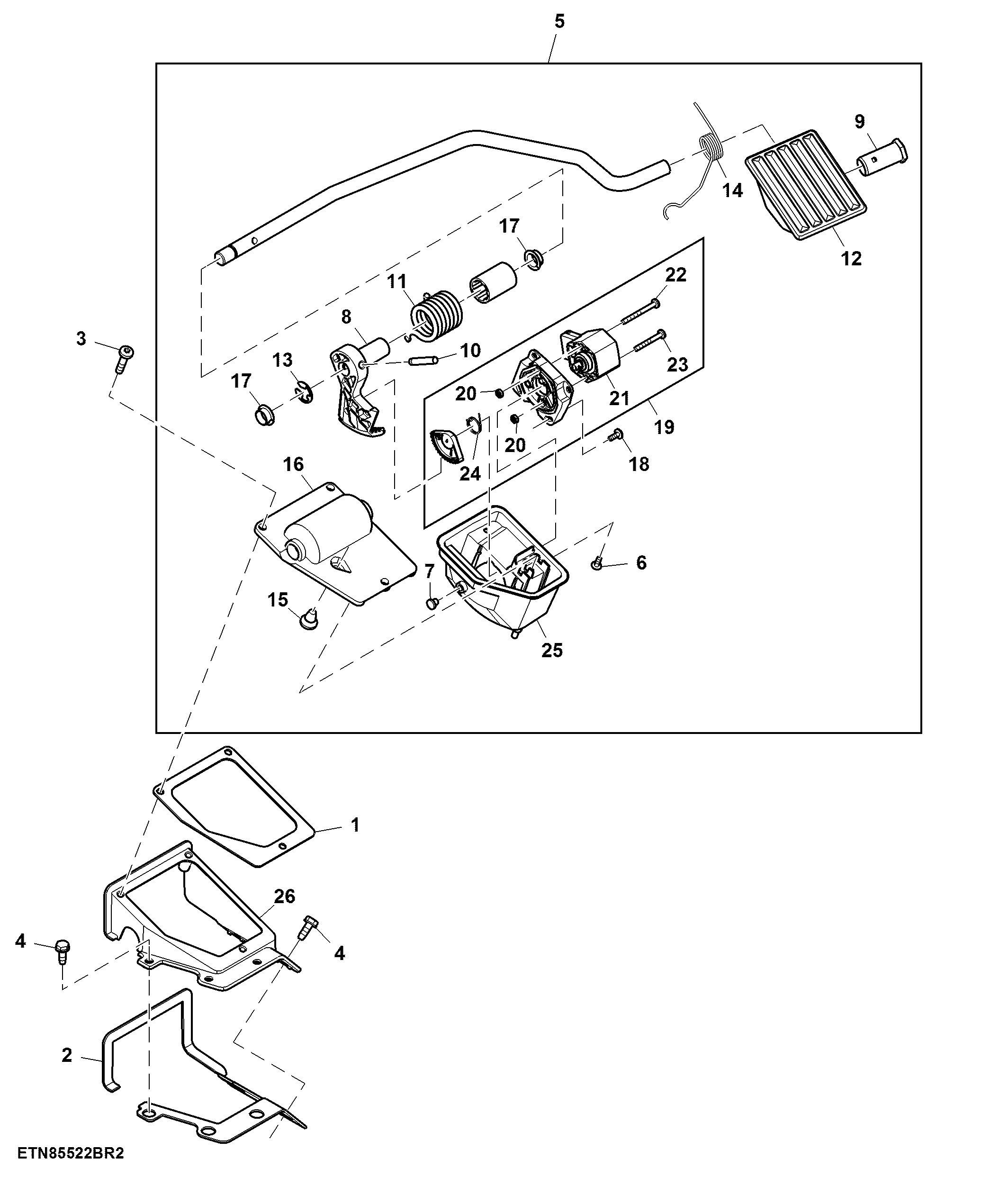Accelerator Pedal, W/ Electronic Speed Control, Low Profile Cab