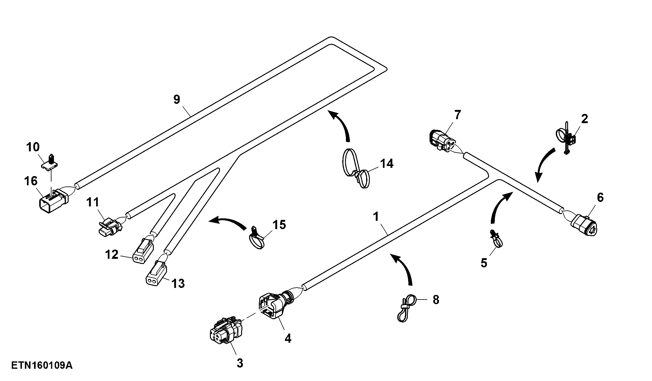 Wiring Harness, HillMaster™ Tilt Sensor W/ Active Terrain Adjustment™