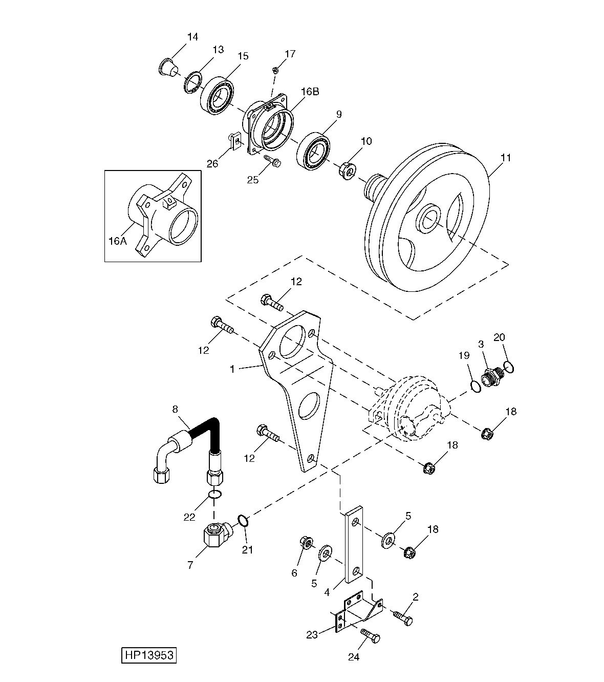 Reel / Belt Pickup Pump Mounting And Sheave ( - 695100)