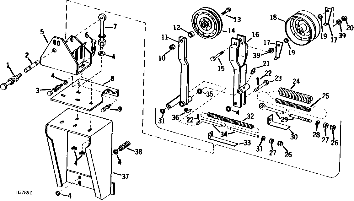 PRIMARY COUNTERSHAFT AND UNLOADING AUGER DRIVE TIGHTENERS