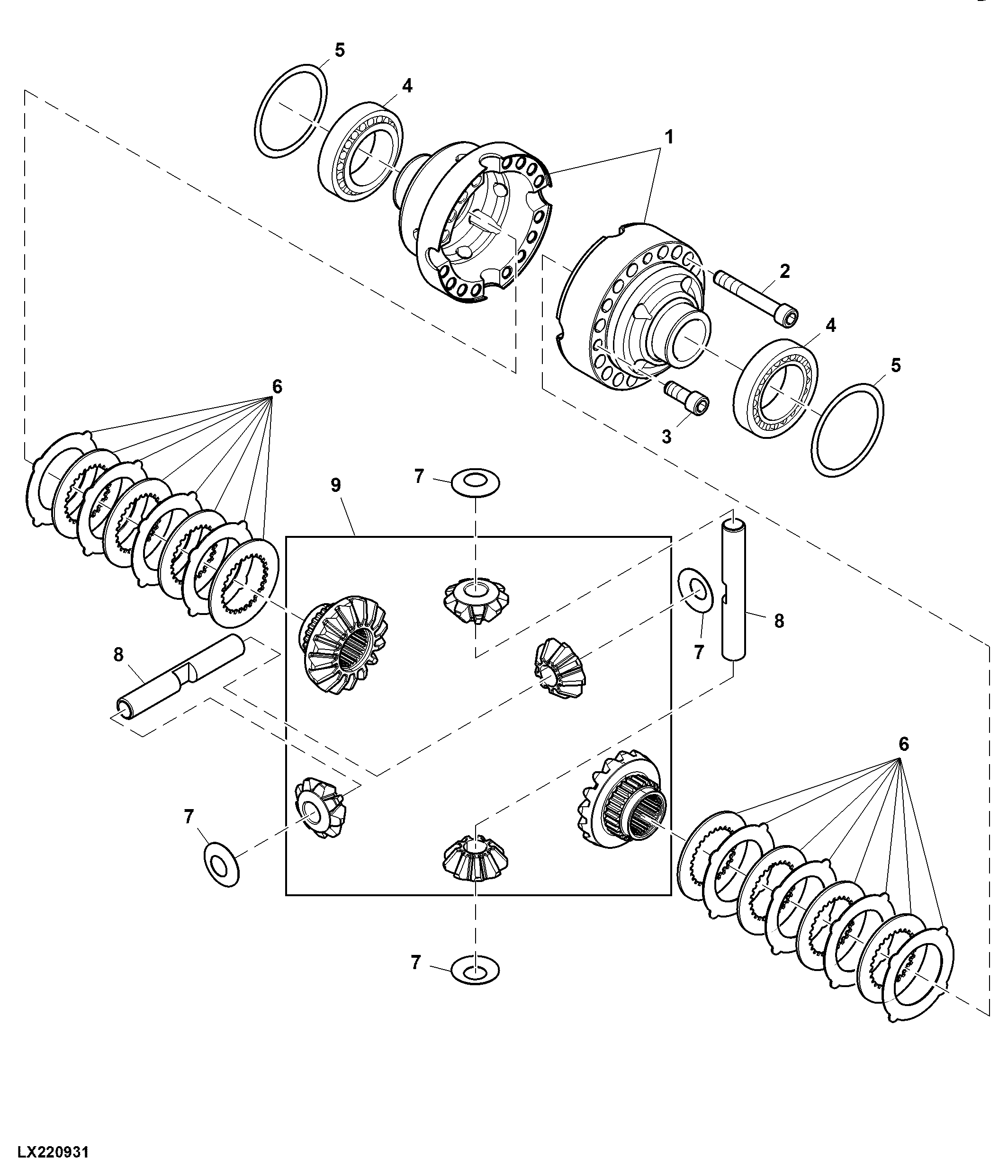 Self Locking Differential / Multiple Disk, MFWD-Axle, 745