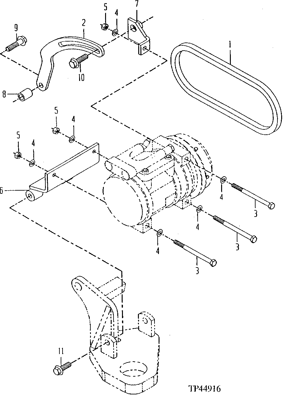 AIR CONDITIONER COMPRESSOR AND SUPPORT ( - 828546)