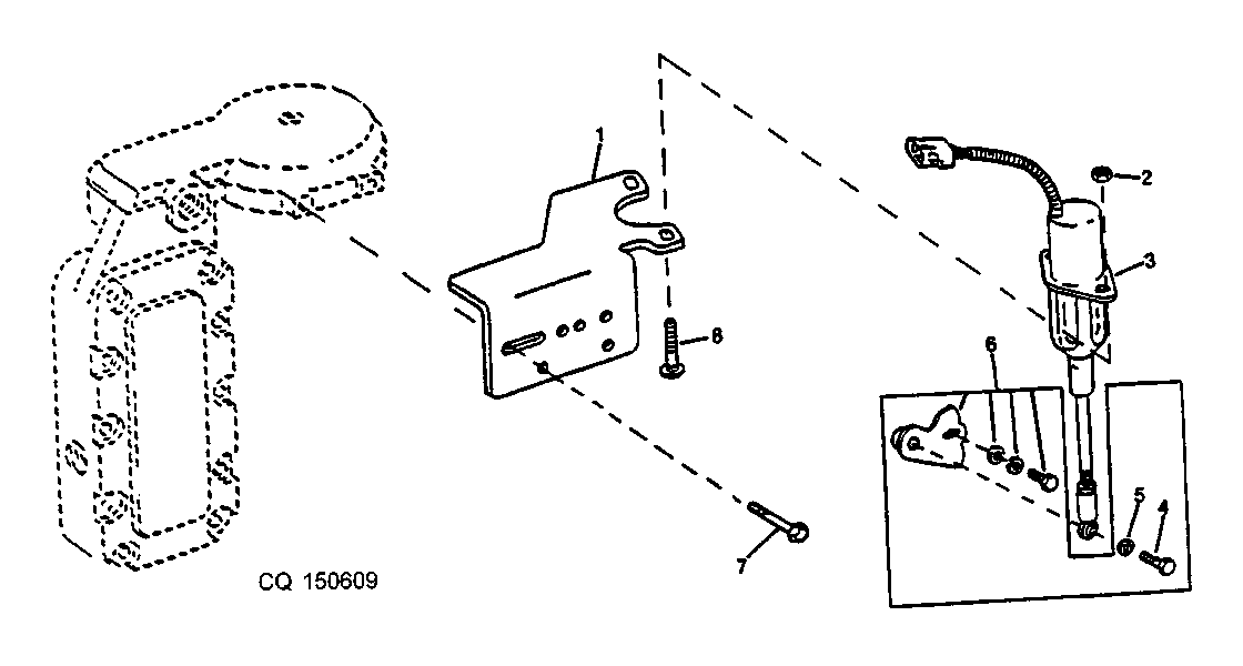 SUPORTE E SOLENOIDE DA PARADA DO MOTOR - MOTOR 7.6L