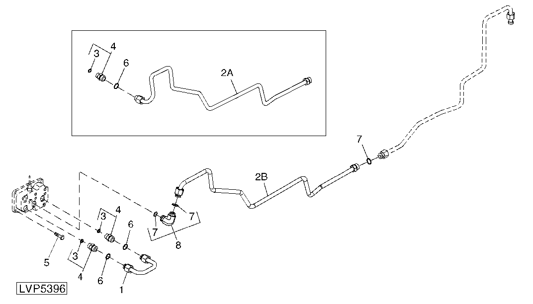 HYDRAULIC LINES WITHOUT SCV (WITH CAB/ISOLATED OPEN OPERATOR STATION)