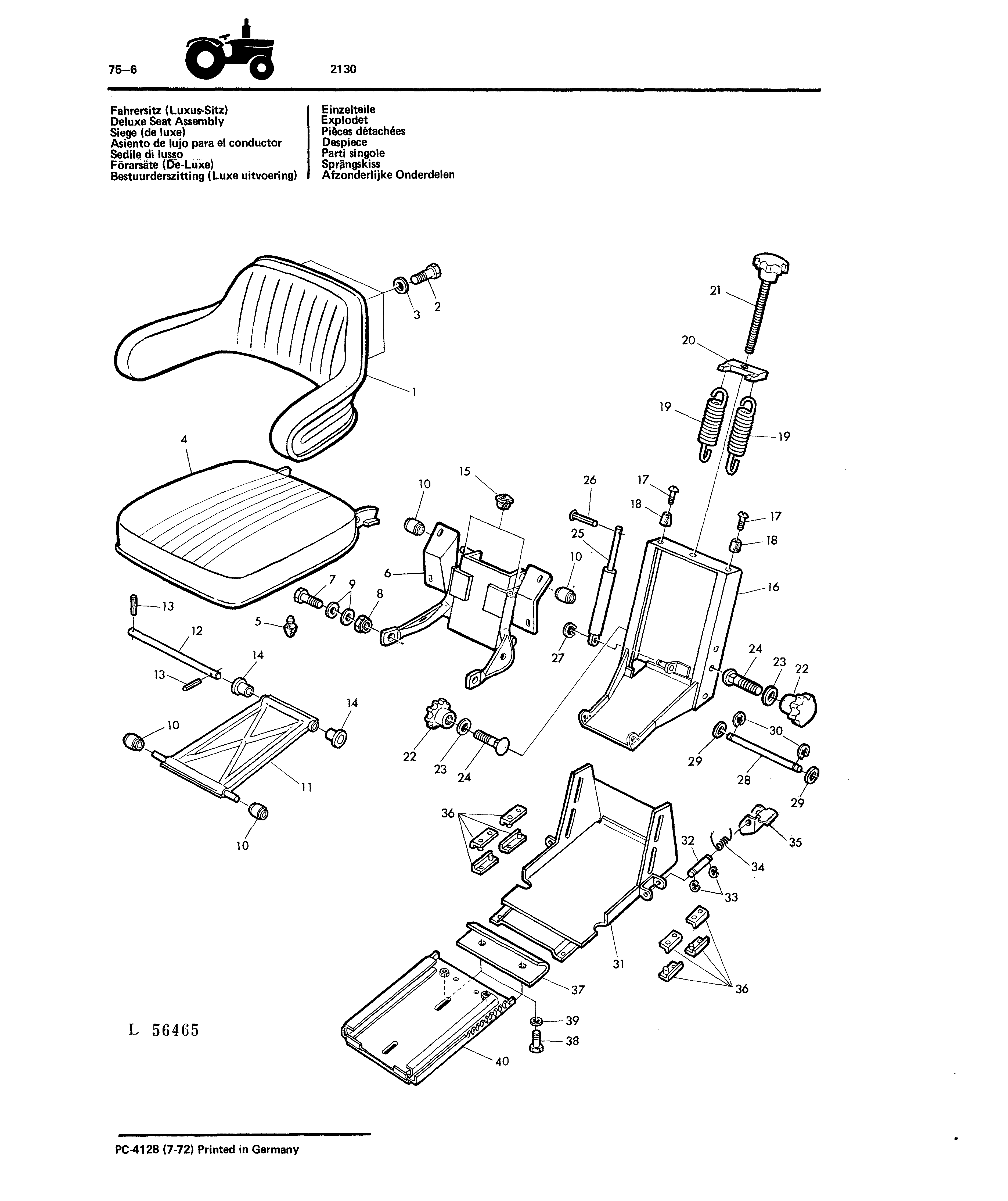 Deluxe Seat Assembly (Exploded)