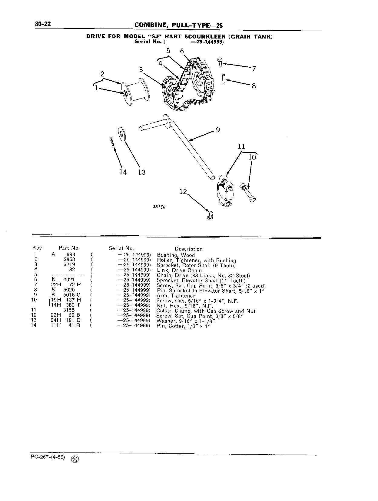 Drives for: Hart ScourKleen Model "SJ" (Grain Tank)