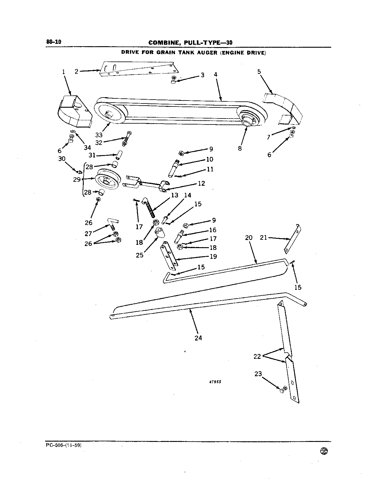 Drives for: Grain Tank Auger (Engine Drive)