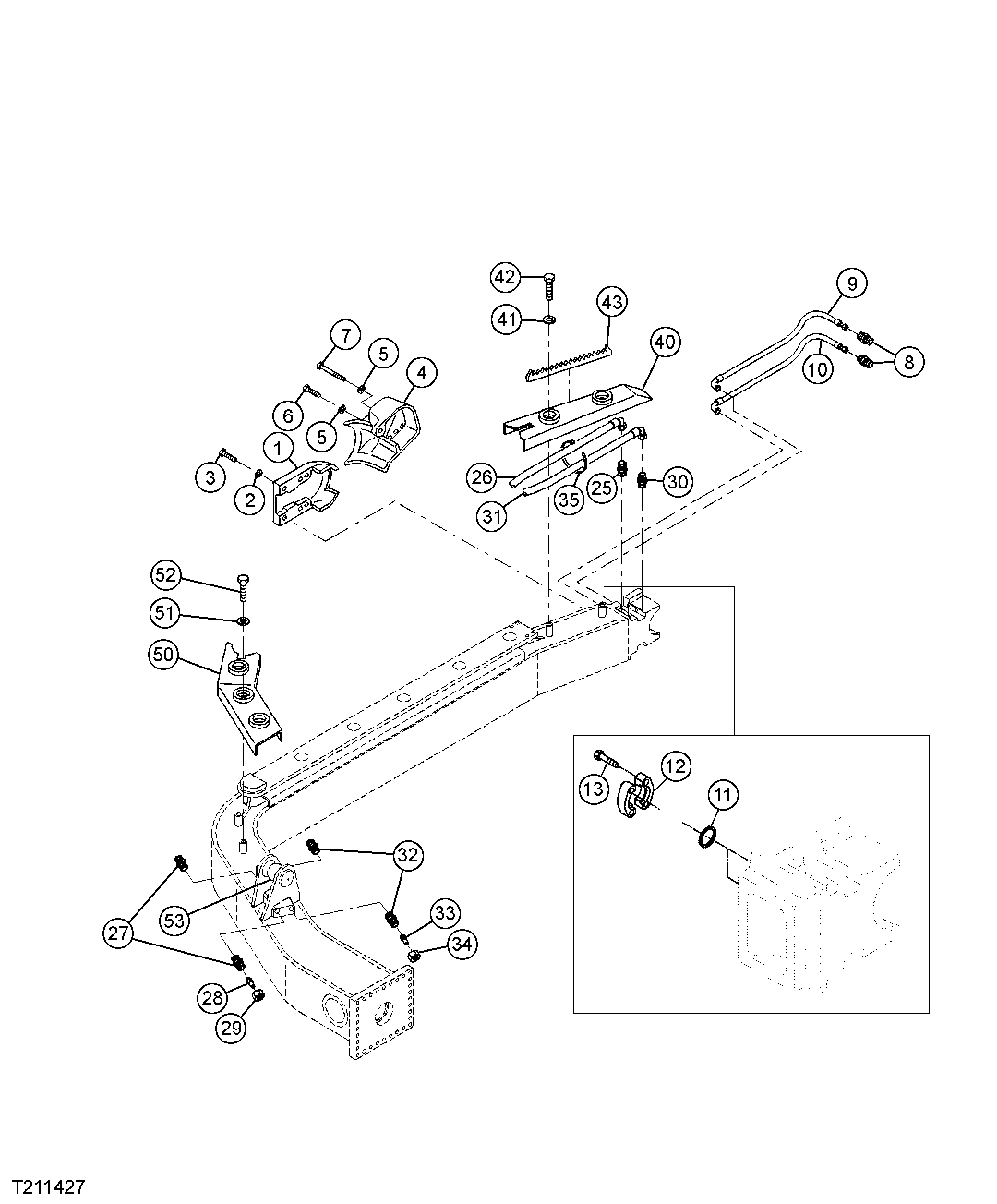 Right Push Beam Hoses And Covers (Angle Blade)