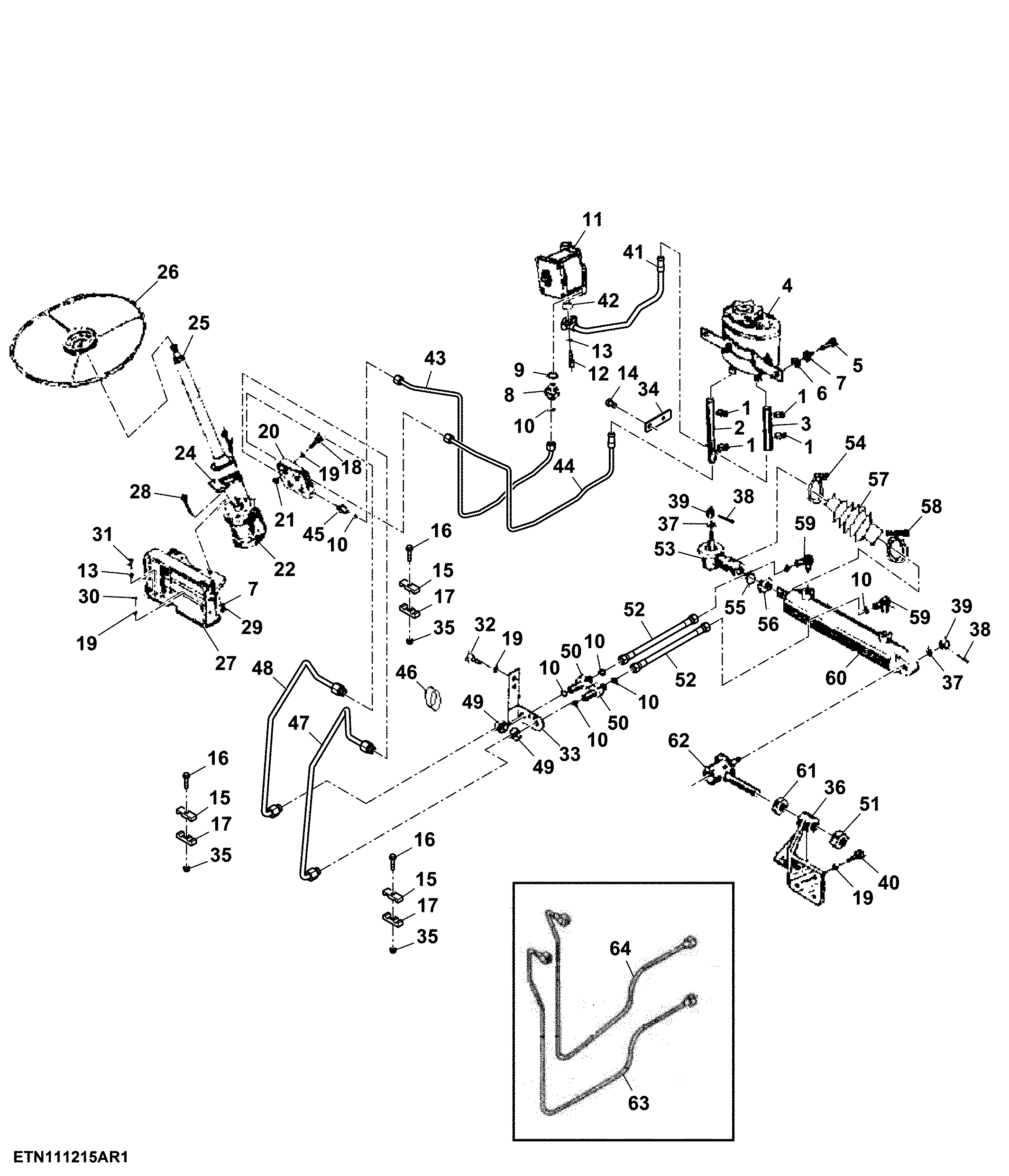 Hydraulic Steering Assembly - I, MFWD, Optional