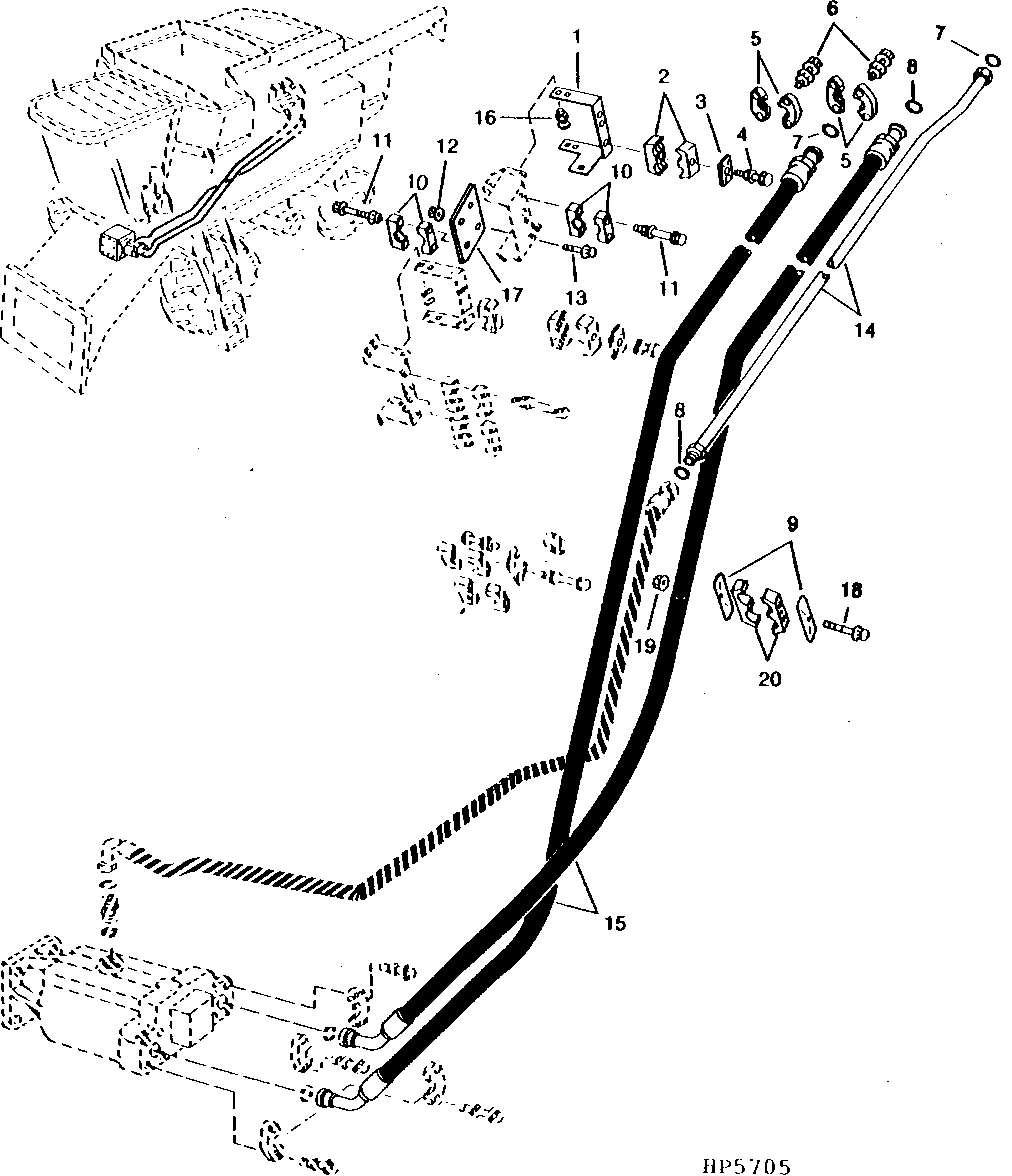 HYDROSTATIC DRIVE OIL LINES AND HOSES, UPPER