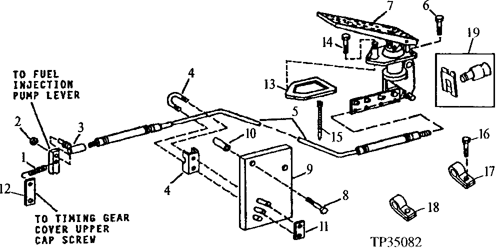 SPEED CONTROL CABLE, PEDAL AND MOUNTING BRACKET