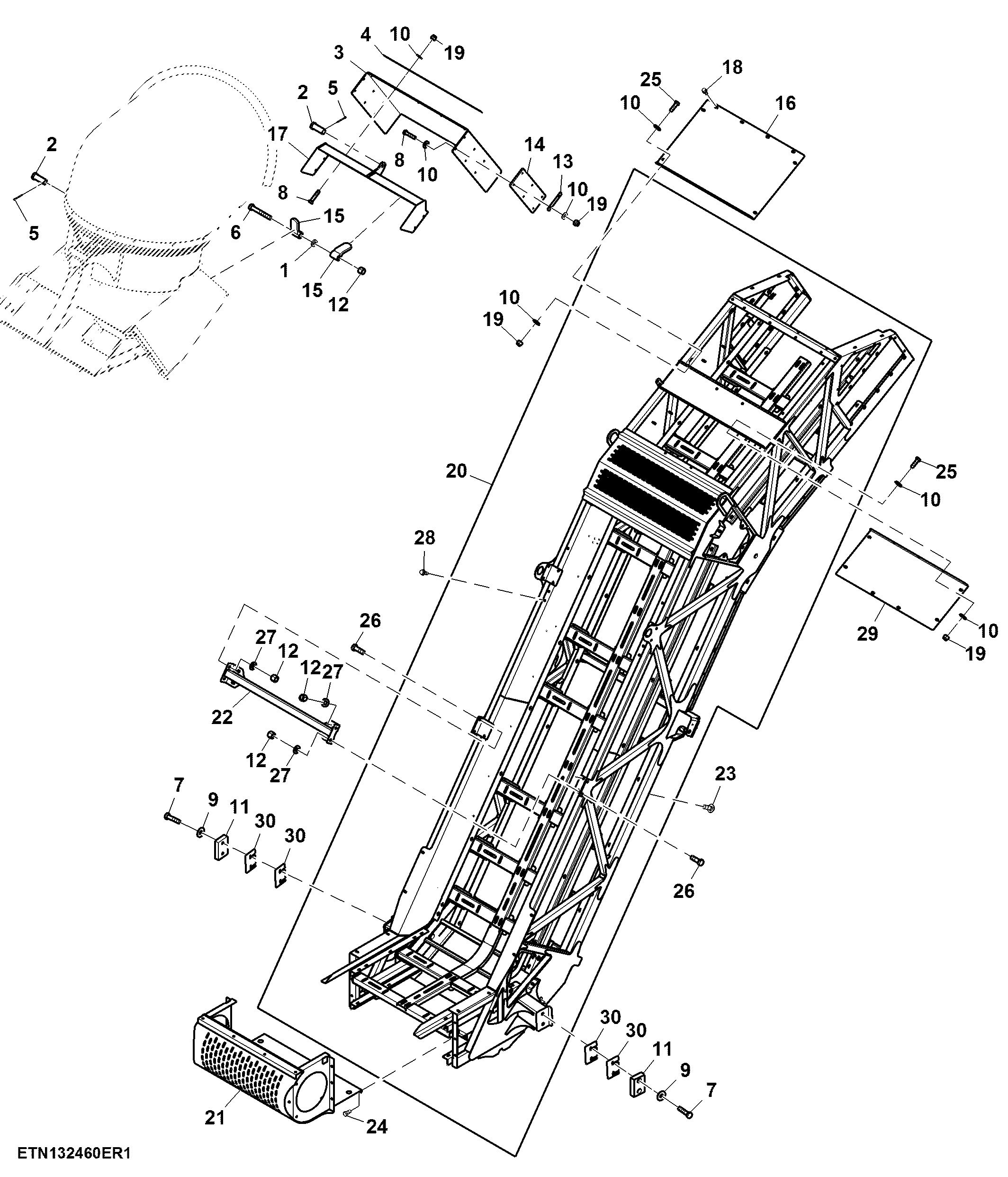 Main Elevator Frame, Shields and Flaps W/ 24 in. Extension