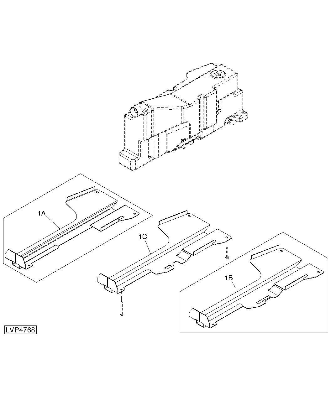 Fuel Tank Support (With CAB/Isolated Open Operator Station) ( - 420000)