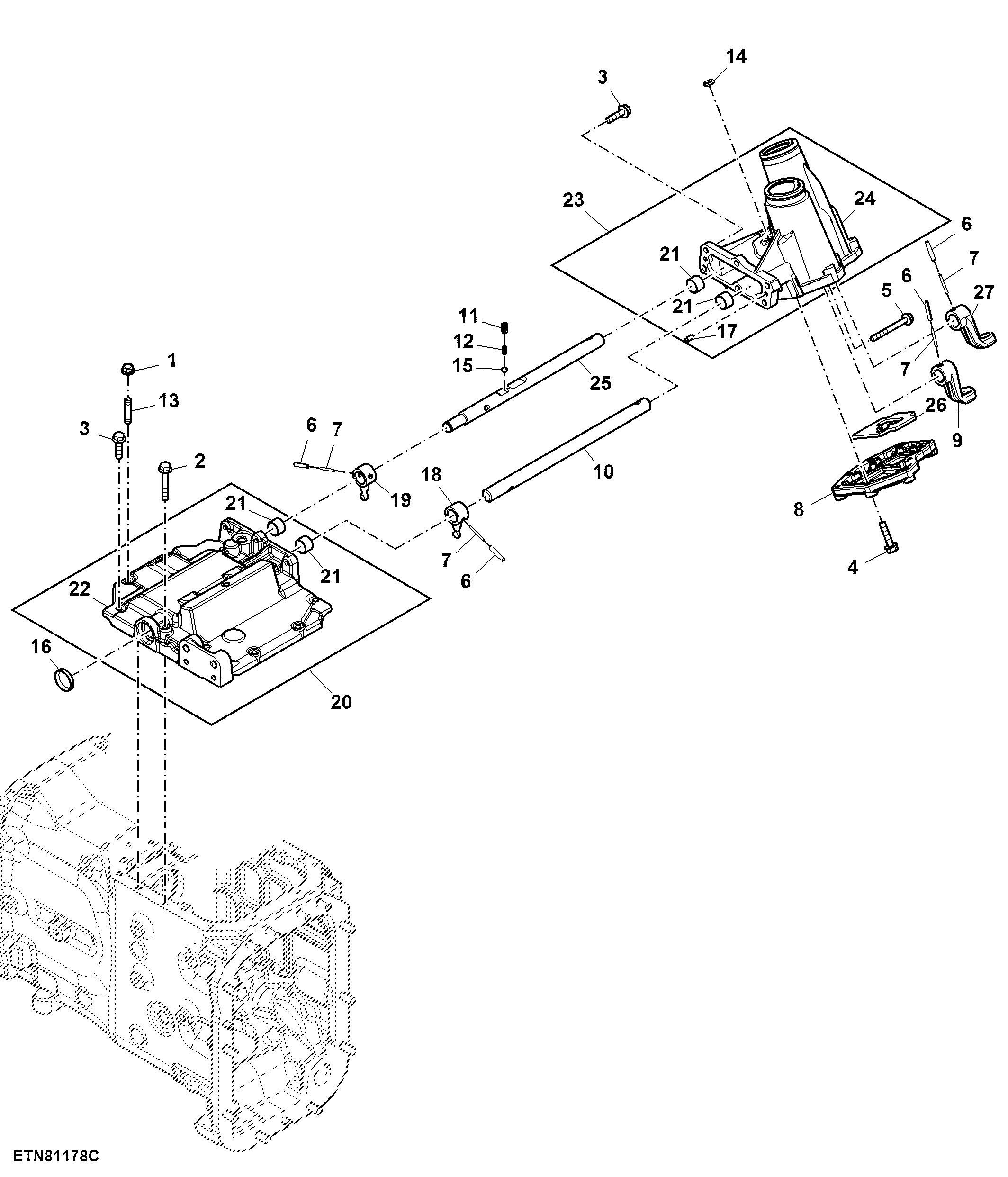Shifter Case, RH Control, SyncShuttle™ ( - 002935)