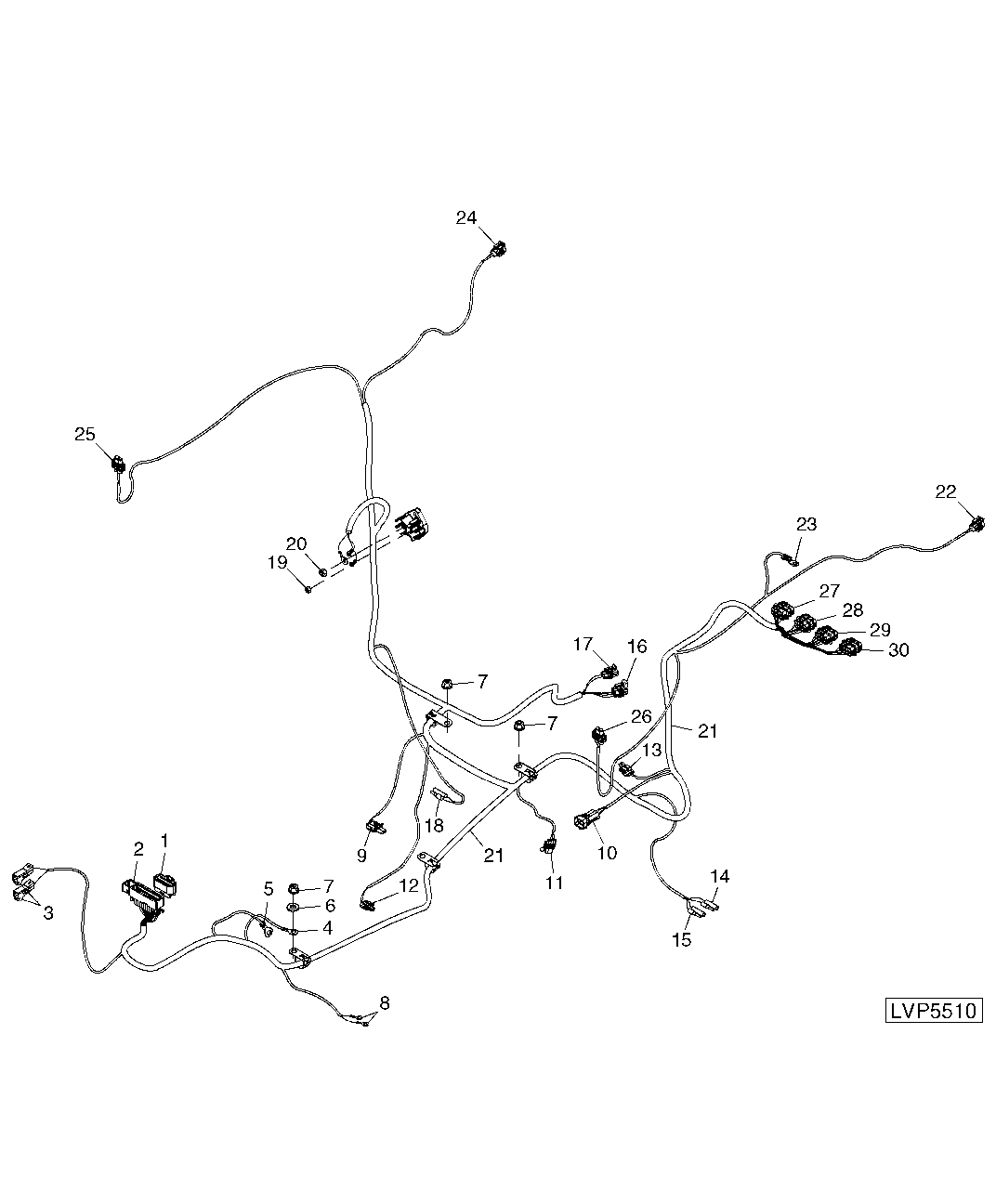 Wiring Harness (Rear) (Syncshuttle Transmission) (Isolated Open Operator Station)
