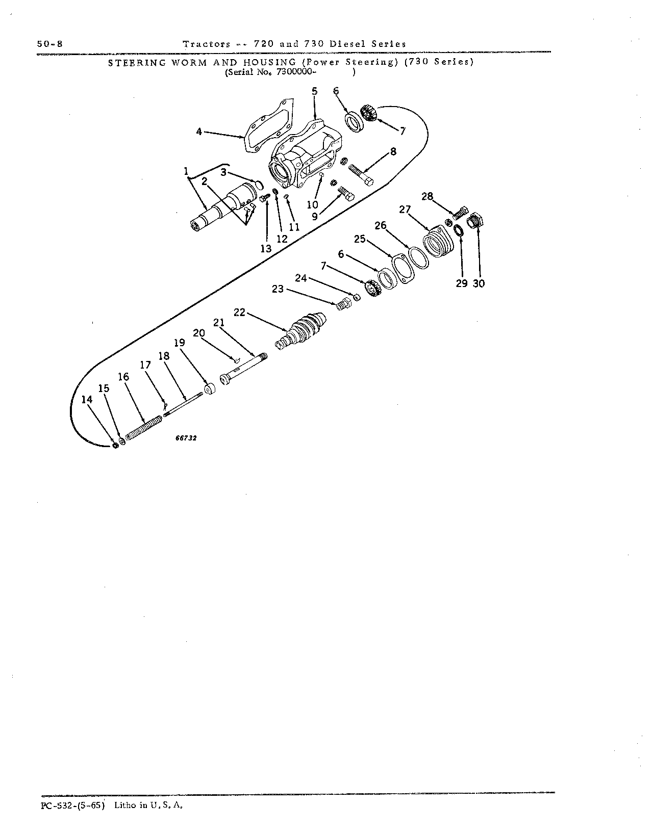 Steering worm and housing (power steering) (Continued)