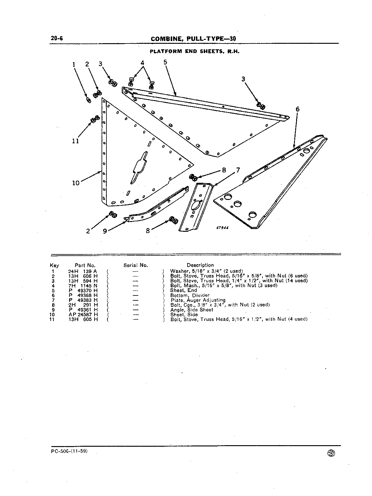 Dividers, Platform End Sheet