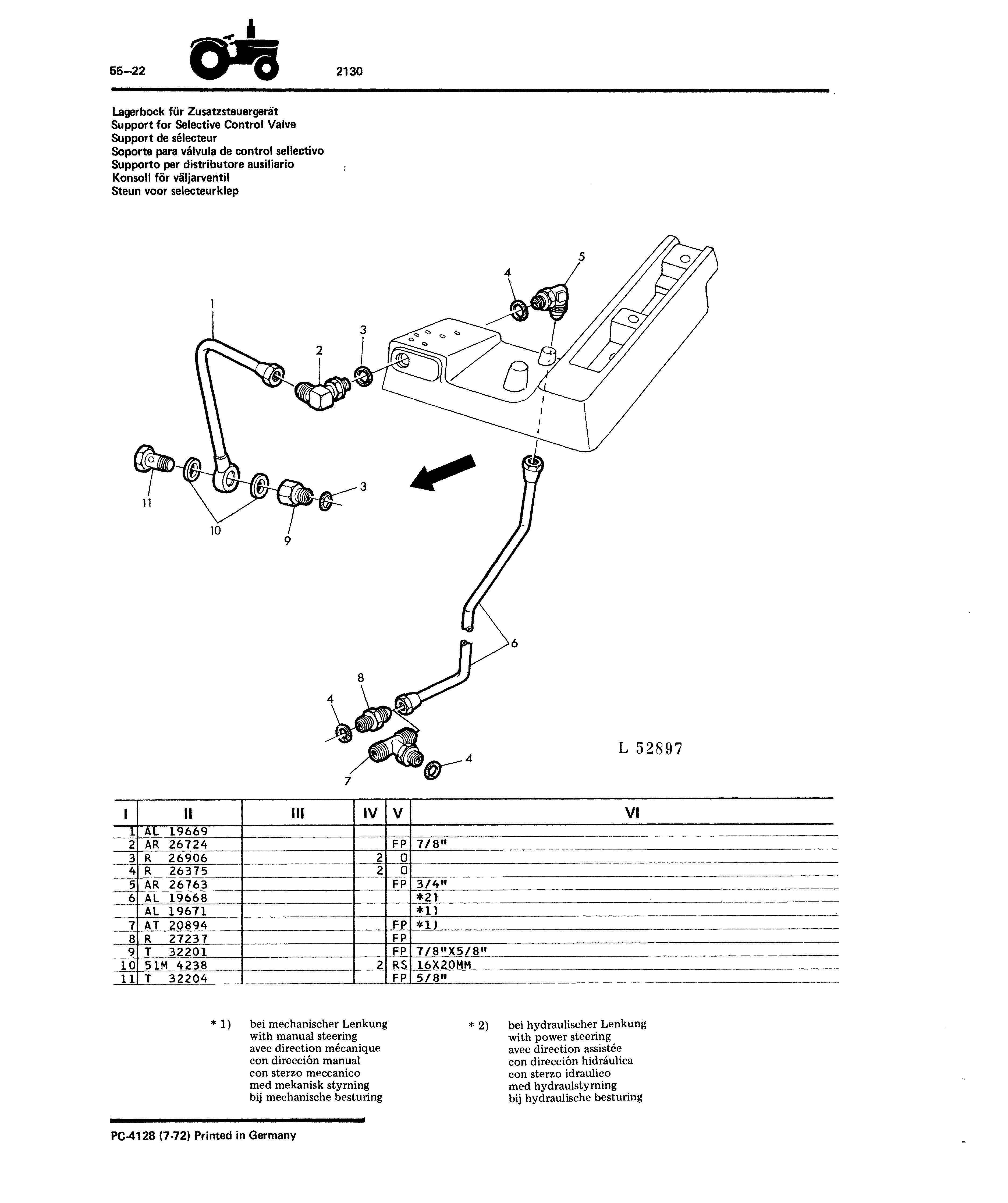 Support for Selective Control Valve