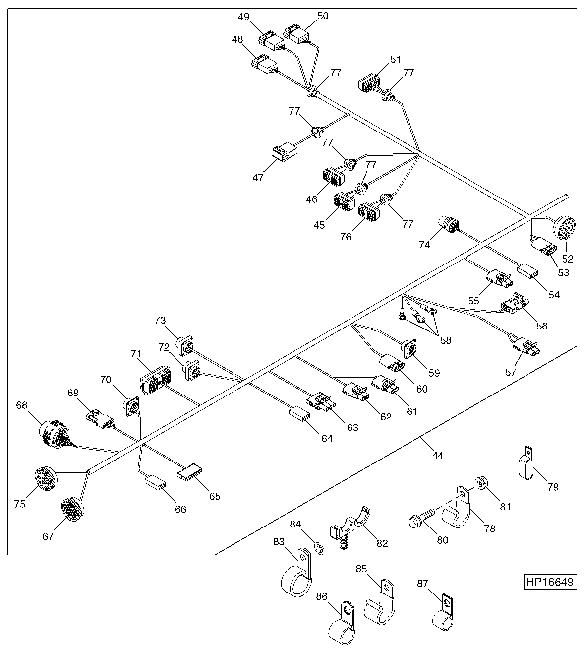 L.H. Main Wiring Harness - Continued (715601 - )