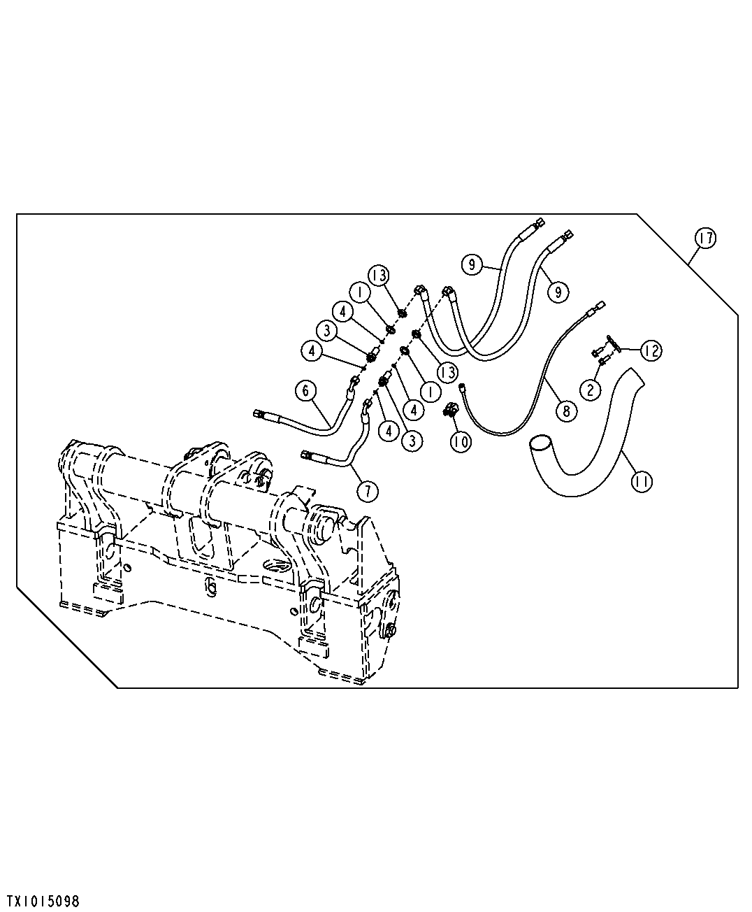 Cable Reinforced Standard Coupler Hydraulic Lines (Z-Bar)