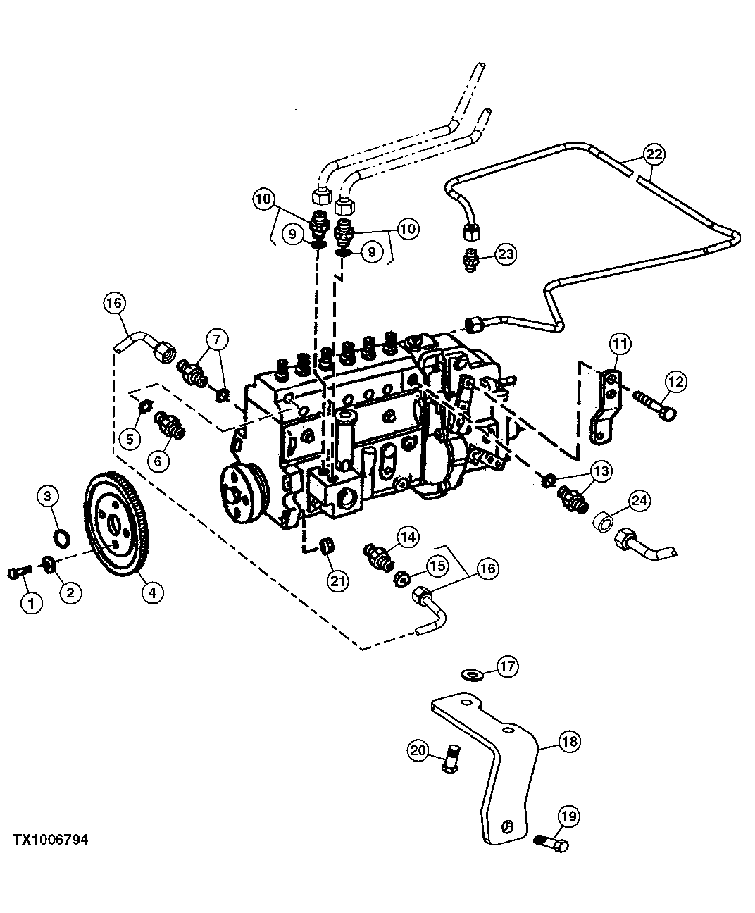 ANAEROID AND FUEL RETURN LINES - FUEL INJECTION PUMP (895936 - )