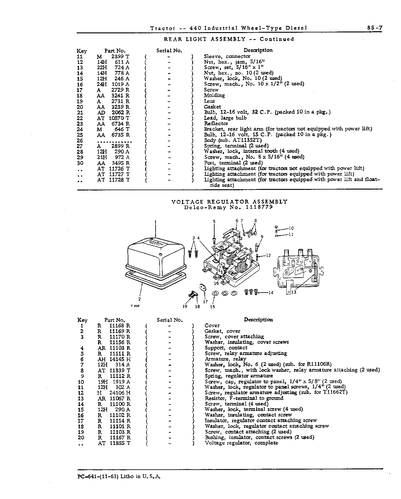 Electrical Equipment (Continued)