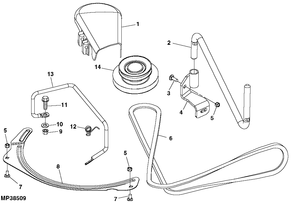 Jacksheave, Idlers, Belt (48) (Non-Rotatable Anti-Scalp Wheels)