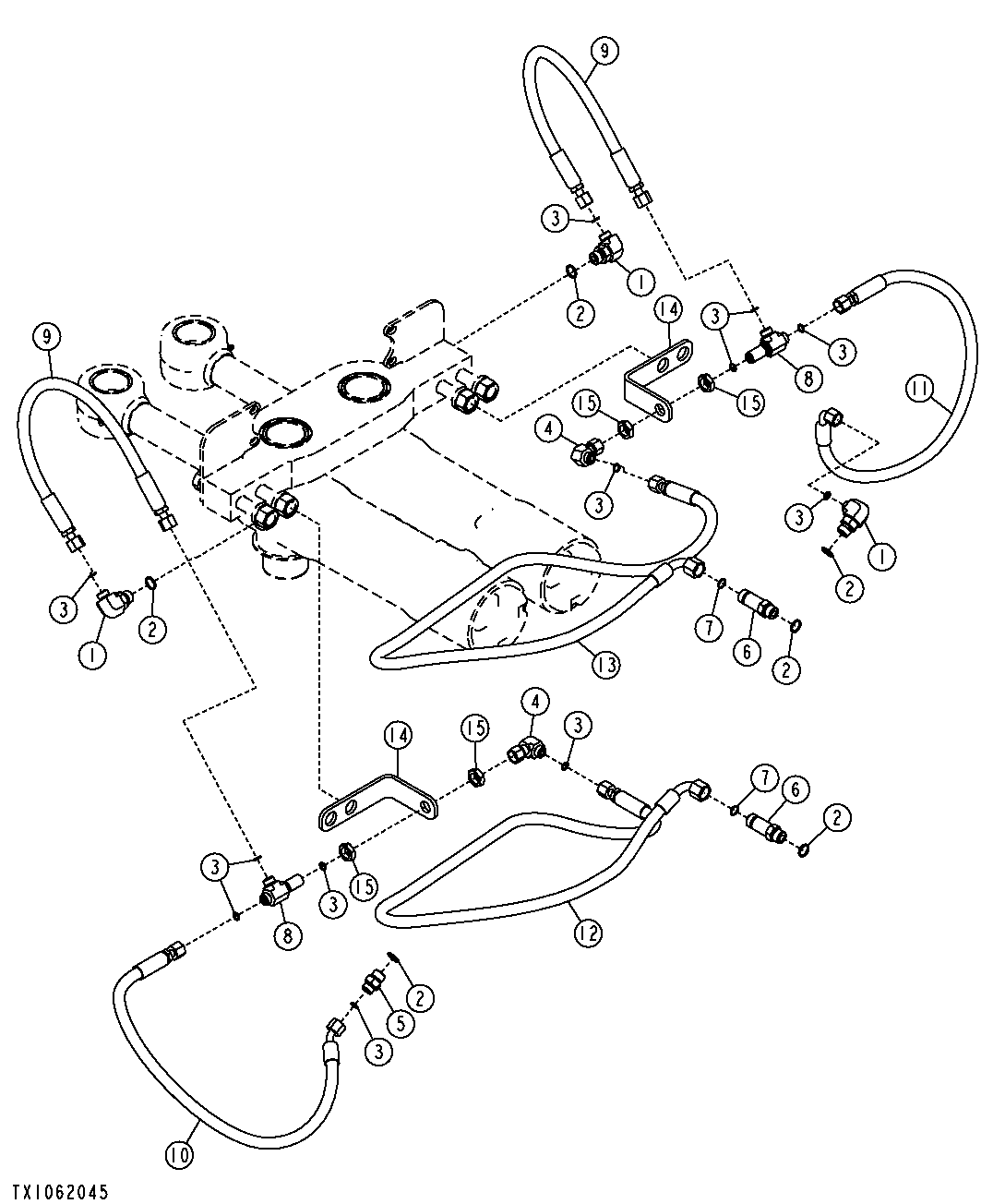 Swing Cylinder Hydraulic Hoses and Fittings ( - 234969)