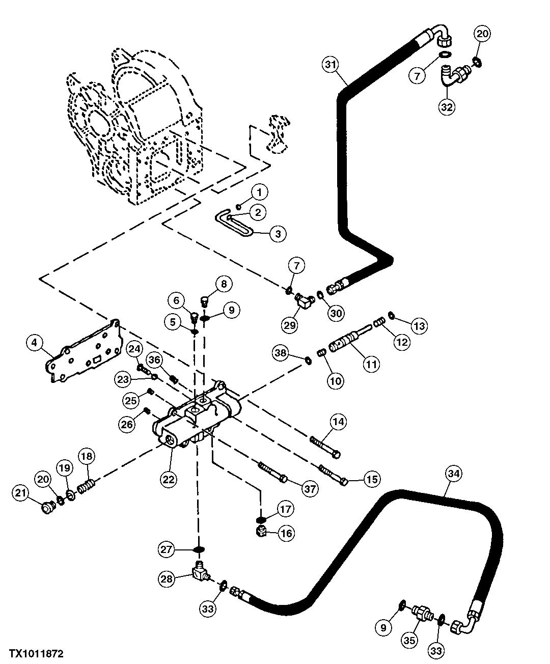 WINCH CONTROL VALVE HYDRAULIC OIL LINES & HOSE (MODEL 4000 WINCH)