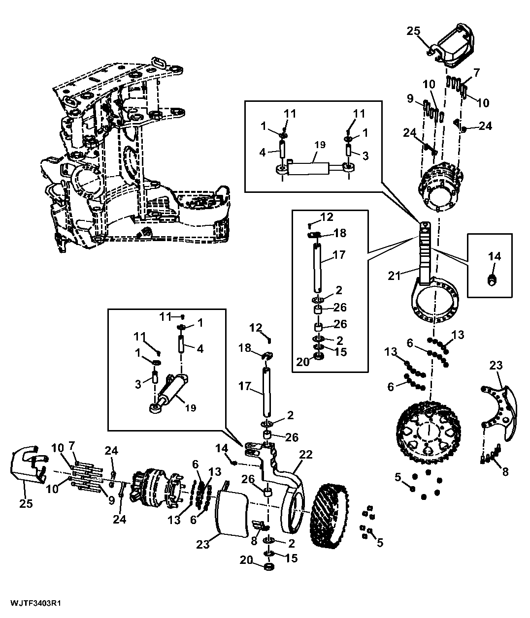 Feed Roll Frames for Poclain MS08 Hydraulic Motors